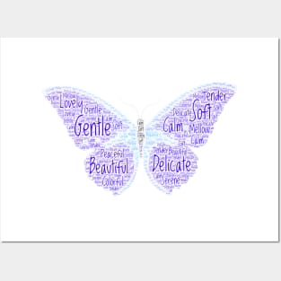 Beautiful Purple Word Cloud Original Art Butterfly Posters and Art